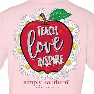 Simply Southern Preppy Teach Love Inspire Teacher Short Sleeve T-Shirt - XXL